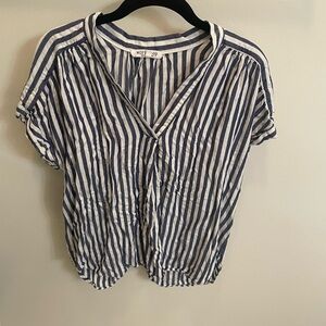 Striped Navy and White Women's Top